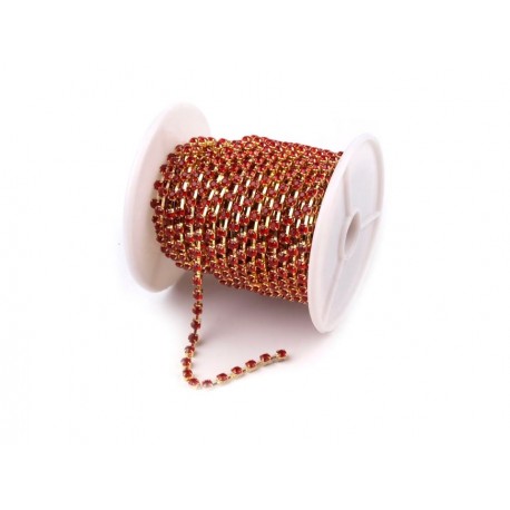 Catena Strass 3,5 mm Color Oro/Hyacinth - 1 m
