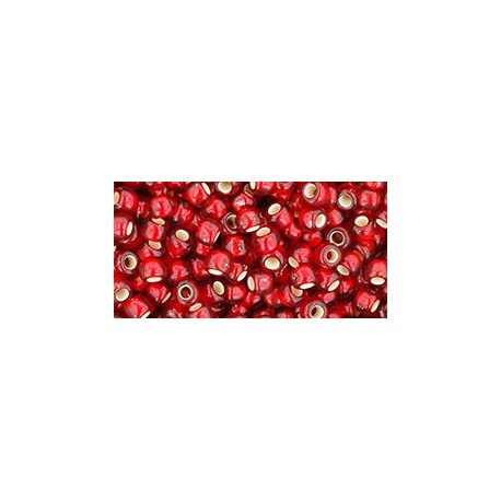 Rocailles Toho 8/0 Silver-Lined Frosted Ruby