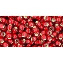 Rocailles Toho 8/0 Silver-Lined Frosted Ruby - 10 g