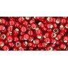 Rocailles Toho 8/0 Silver-Lined Frosted Ruby