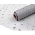 Tulle con Stelline Glitters Larghezza 15 cm Color Argento - 0,5 m