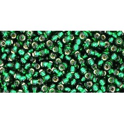 Rocailles Toho 11/0 Silver-Lined Green Emerald