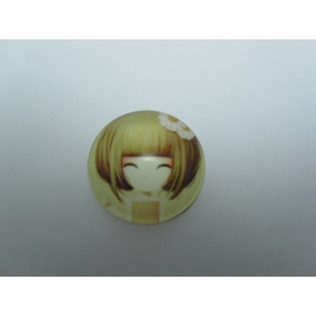 Cabochon Tondo in Vetro diametro 25 mm Soggetto Bimba - 1 pz