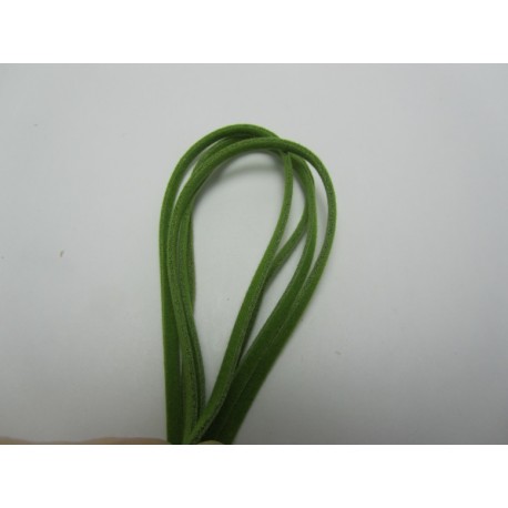 Cordoncino piatto tipo scamosciato 3x1 mm Verde Brillante Spezzone da 1 m - 1 pz