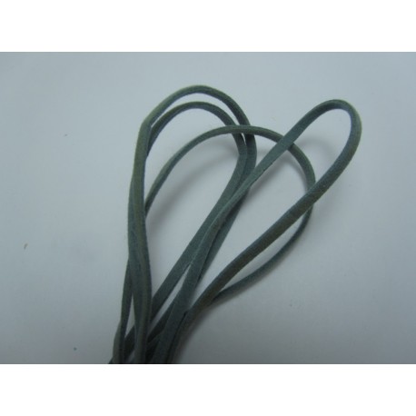 Cordoncino piatto tipo scamosciato 3x1 mm Grigio Spezzone da 1 m - 1 pz