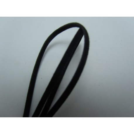 Cordoncino piatto tipo scamosciato 3x1 mm Nero Spezzone da 1 m - 1 pz
