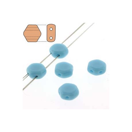 Honeycomb 6 mm Opaque Turquoise Blue - 20 Pz