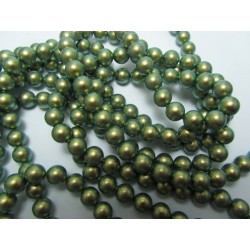 Perle Swarovski 5810 6 mm Iridescent Green Pearl - 10 Pz