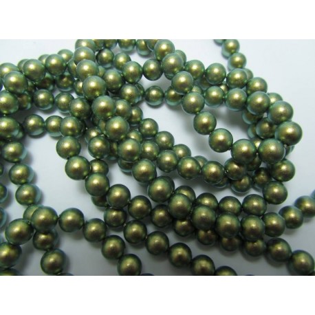 Perle Swarovski 5810 6 mm Iridescent Green Pearl - 10 Pz