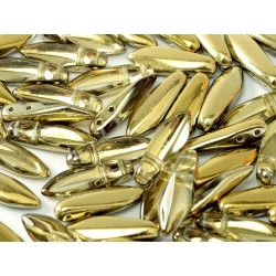 2-Hole Glass Daggers 5x16 mm Crystal Amber - 20 pcs
