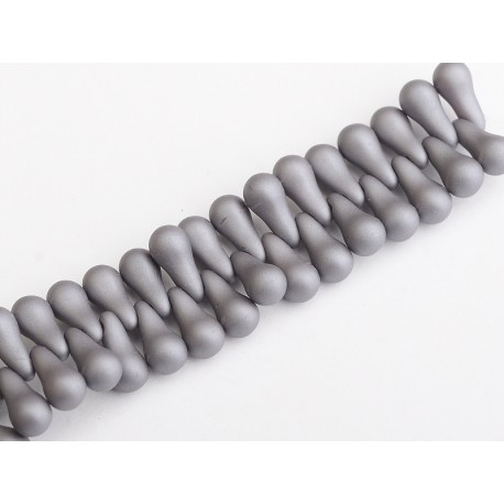 Bulb Beads 5x10 mm Metallic Steel - 20 Pz