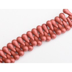 Bulb Beads 5x10 mm Metallic Red - 20 Pcs