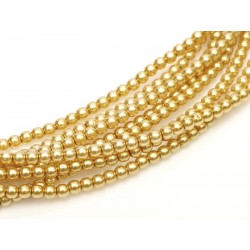 Perle Cerate in Vetro 4 mm Light Gold - 50 Pz