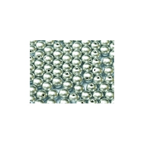 Perle Tonde in Vetro di Boemia 3 mm Aluminium Silver - 50 Pz