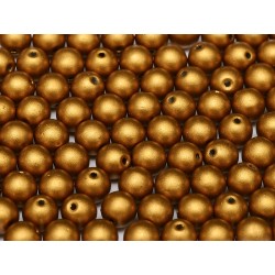 Perle Tonde in Vetro di Boemia 3 mm Brass Gold - 50 Pz