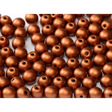 Perle Tonde in Vetro di Boemia 3 mm Copper - 50 Pz