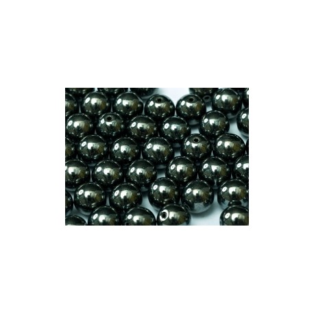 Perle Tonde in Vetro di Boemia 3 mm Jet Hematite - 50 Pz