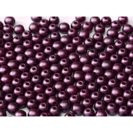 Perle Tonde in Vetro di Boemia 3 mm Pastel Bordeaux - 5 0 Pz