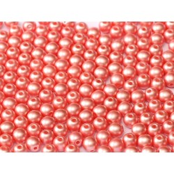 Perle Tonde in Vetro di Boemia 4 mm Pastel Light Coral - 50 Pz
