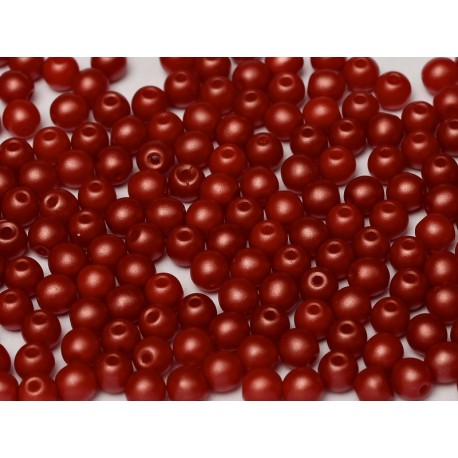 Perle Tonde in Vetro di Boemia 4 mm Pastel Dark Coral - 50 Pz