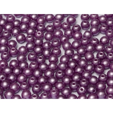 Perle Tonde in Vetro di Boemia 4 mm Pastel Lila - 50 Pz