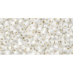 Rocailles Toho 11/0 Silver-Lined Milky White