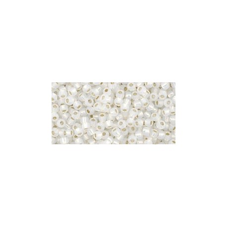 Rocailles Toho 11/0 Silver-Lined Milky White
