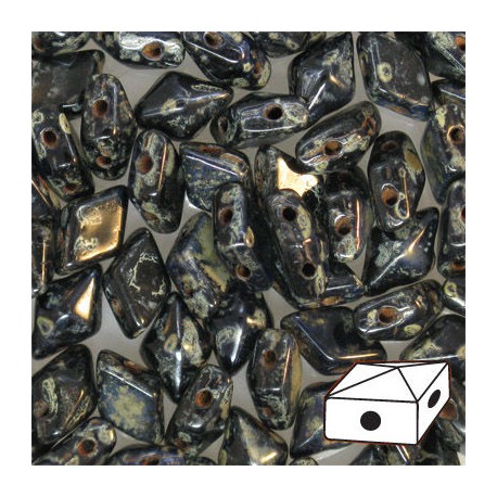 DIAMONDUO™ 5 x 8 mm Jet Silver Picasso - 5 g