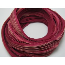 Shibori Silk Ribbon Dark Ancient Rose - 10 cm