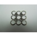 Connettore Quadrato con Fiori 28x28 mm Color Argento Anticato - 1 pz 