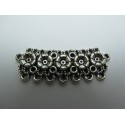 Connettore Curvo con Fiori 38x15 mm Color Argento Anticato - 1 pz 