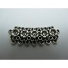 Connettore Curvo con Fiori 38x15 mm Color Argento Anticato - 1 pz 