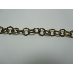 Round Aluminium Chain Diamond Cut 12 mm Bronze Colour - 1 m