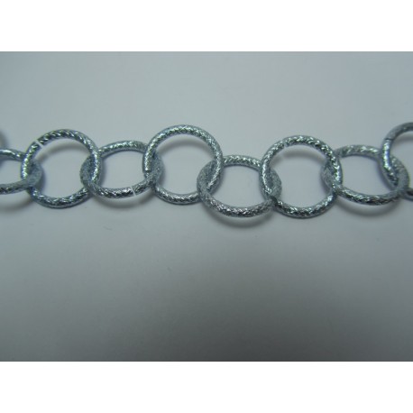 Round Aluminium Chain Grained 16 mm Silver/Blue - 1 m