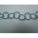 Round Aluminium Chain Grained 16 mm Silver/Blue - 1 m