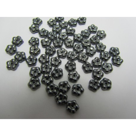 Forget-me-not 5 mm Jet Hematite - 50 pz