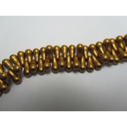Bulb Beads 5x10 mm Metallic Brass - 20 Pcs