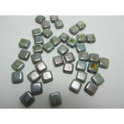 Perline Tile 6 mm Alabaster Blue Luster - 40 Pz