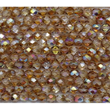 Mezzo Cristallo 4 mm Crystal Brown Rainbow - 50 Pz