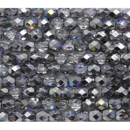 Mezzo Cristallo 4 mm Crystal Silver Rainbow - 50 Pz