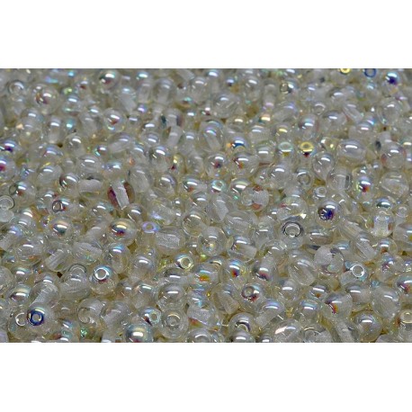Perle Tonde in Vetro di Boemia 4 mm Crystal Green Rainbow - 50 Pz