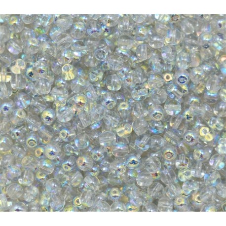 Perle Tonde in Vetro di Boemia 4 mm Crystal Blue Rainbow - 50 Pz