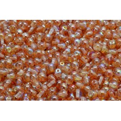 Perle Tonde in Vetro di Boemia 4 mm Crystal Orange Rainbow - 50 Pz