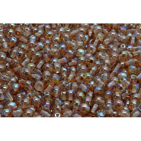 Perle Tonde in Vetro di Boemia 4 mm Crystal Brown Rainbow - 50 Pz