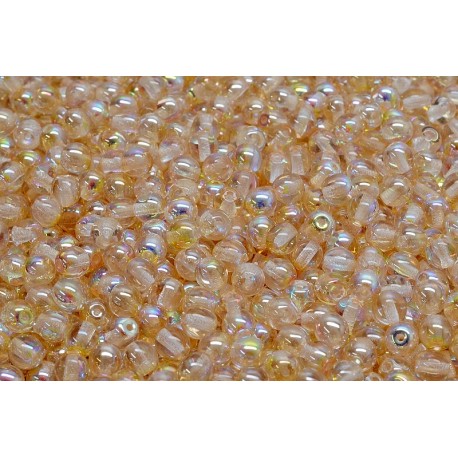 Perle Tonde in Vetro di Boemia 4 mm Crystal Yellow Rainbow - 50 Pz