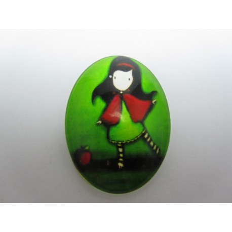 Cabochon Ovale in Vetro 30 x 40 mm Soggetto Bimba - 1 pz