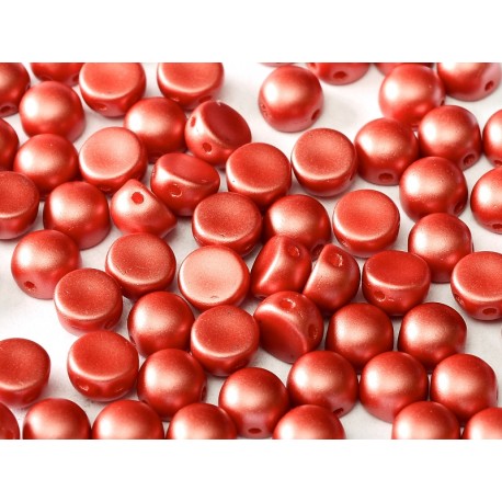 Cabochon Doppio Foro 6 mm Pastel Dark Coral - 10 pz