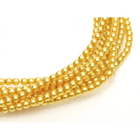 Perle Cerate in Vetro 4 mm Light Gold - 50 Pz