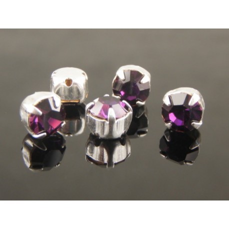 Chatons incastonati ss30 (6,4-6,60 mm) Dark Orchid - 5 pz
