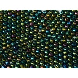 Perle Tonde in Vetro di Boemia 3 mm Iris Green - 50 Pz
